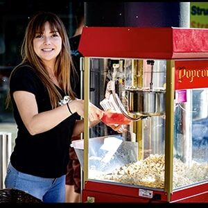 serving popcorn